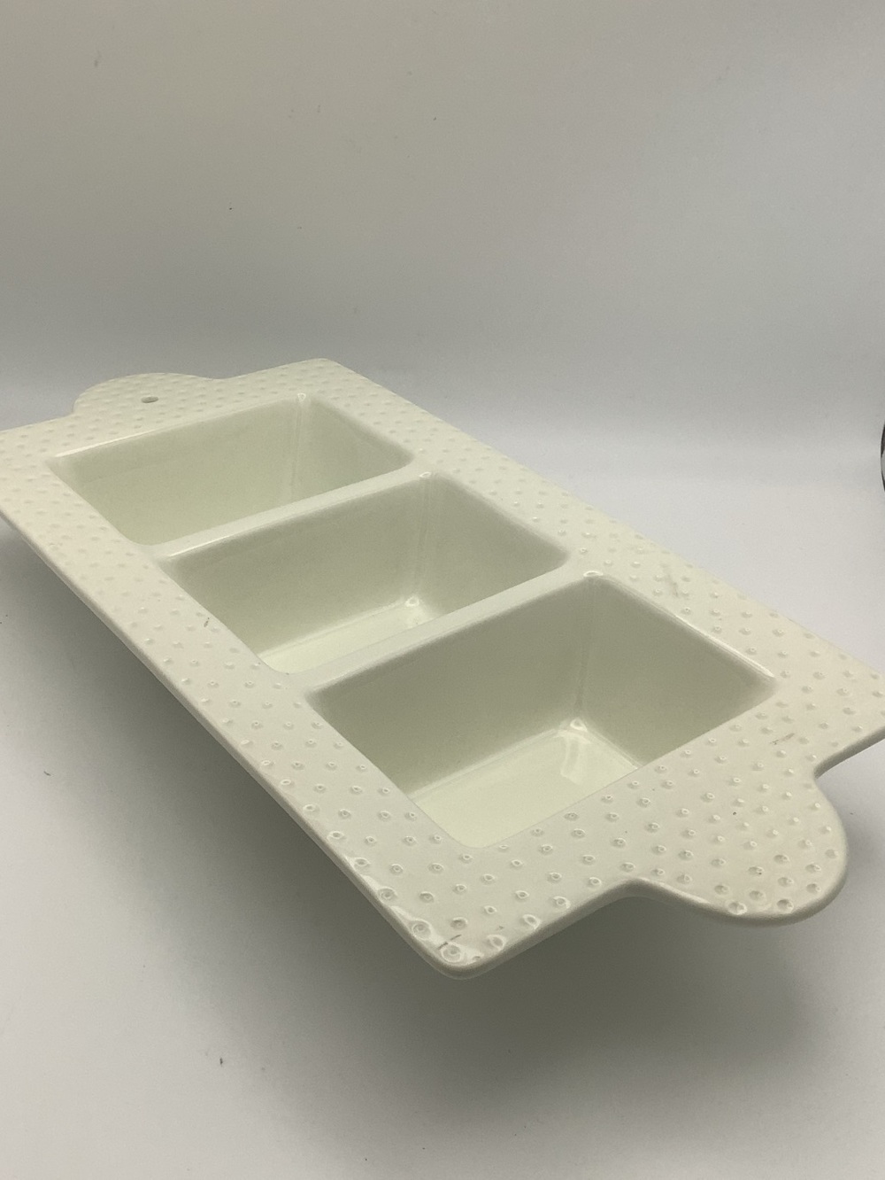 Nora Fleming Swiss Dot Three Section Dish - Picture 3 of 9